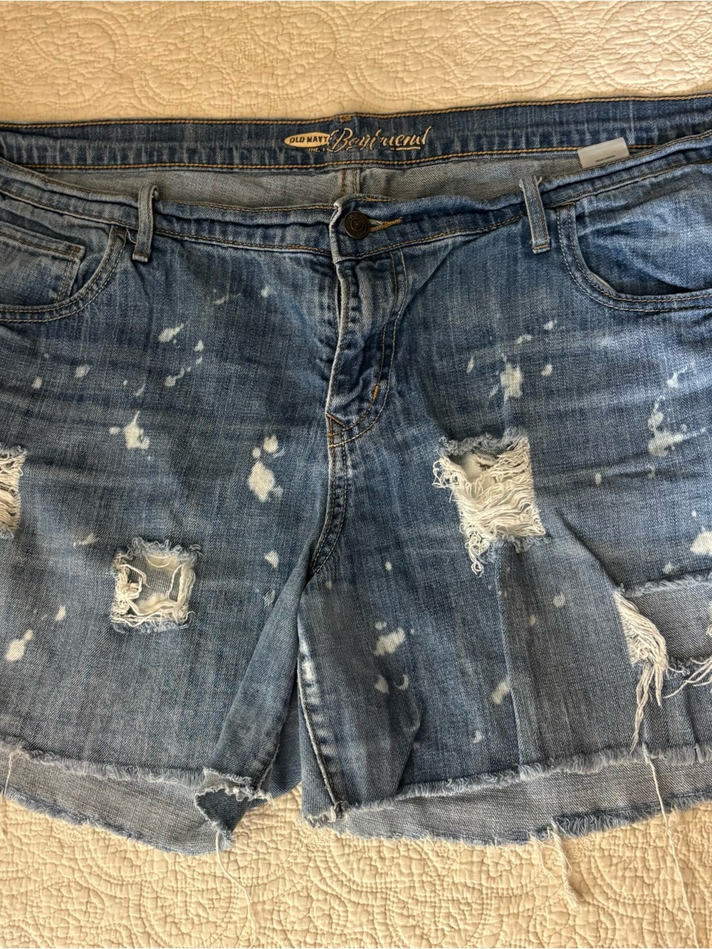Old Navy Light Blue Distressed Boyfriend Denim Shorts